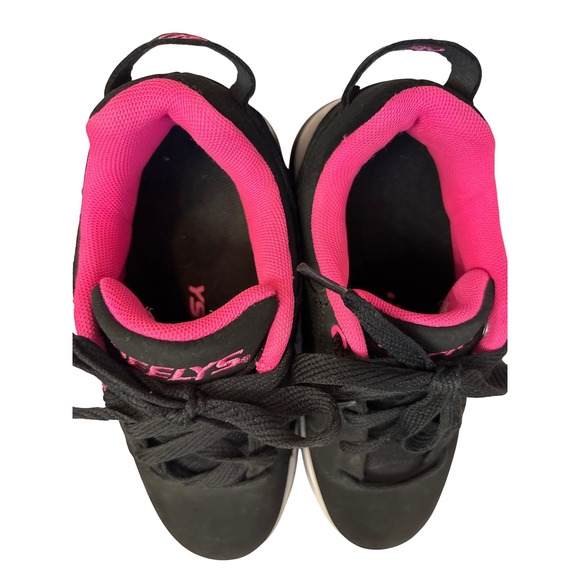 Heelys Voyager Kids Skate Shoes Black Hot Pink Wheels YTH Size 2 Rolling Sneaker - Picture 7 of 9